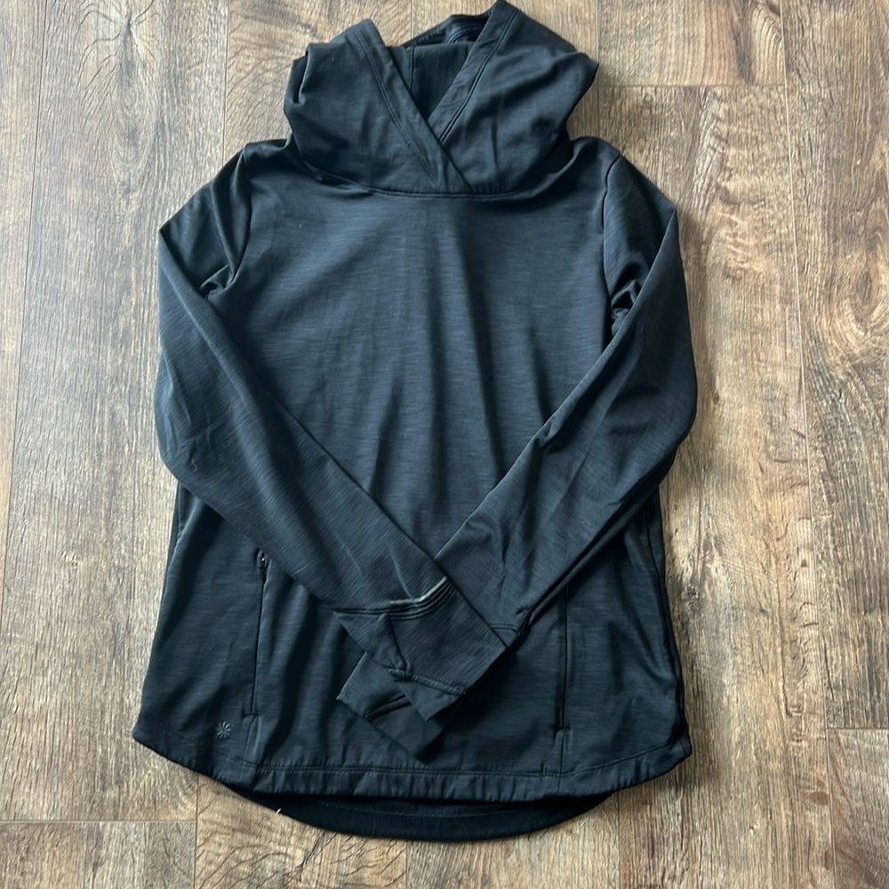 Women’s Athleta Brand Running Hoodie, Size M, with pockets and mitten flaps